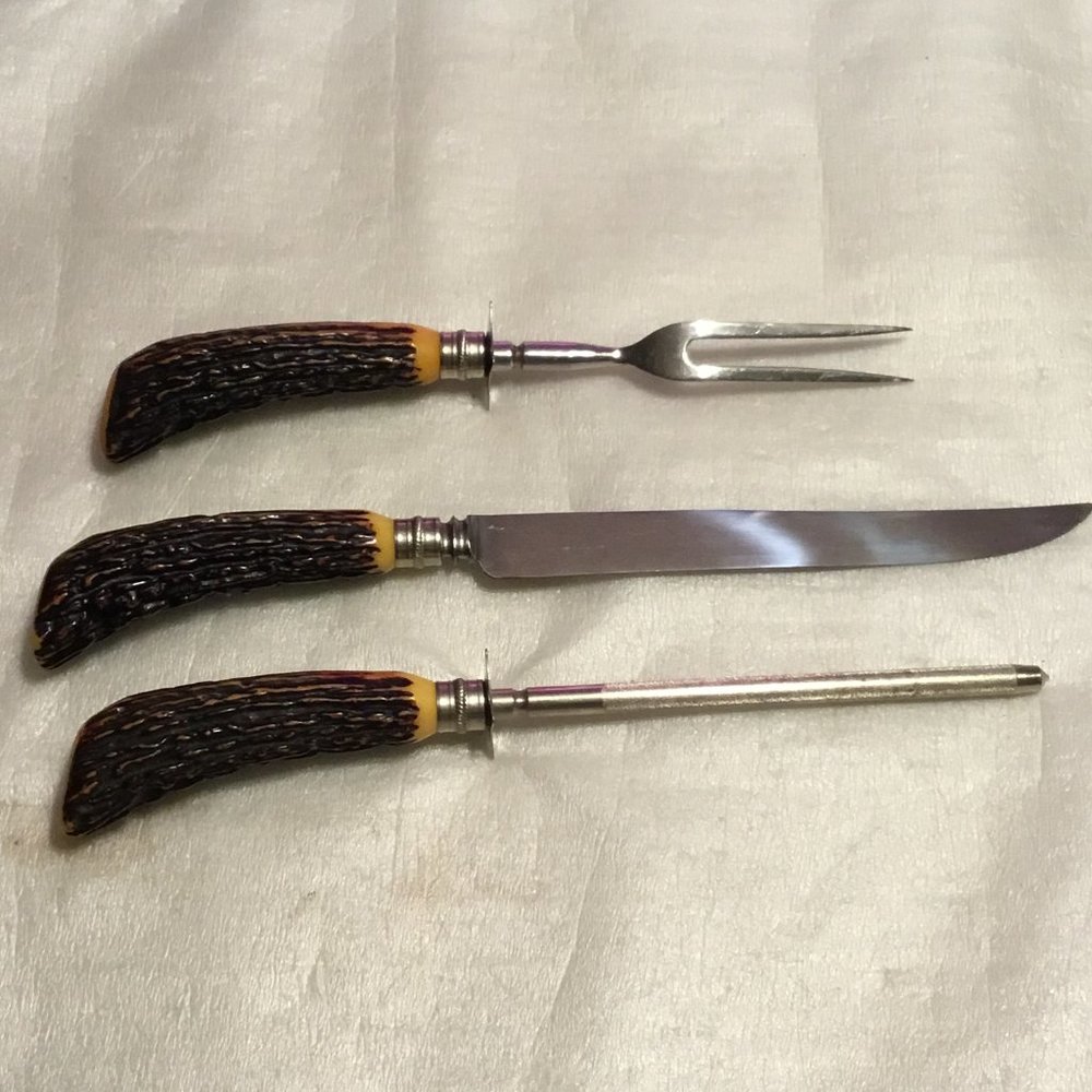 Vintage mid-century modern Bakelite handled Sheffield cutlery Englishtown Blade